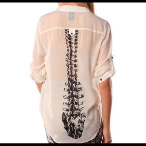 White iron fist blouse